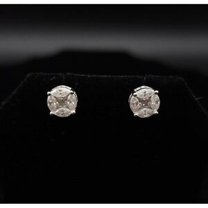 3 Ctw Moissanite Cluster Stud Earrings‎ 925 Silver